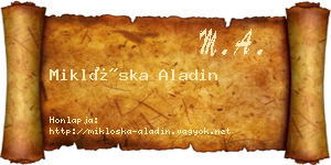 Miklóska Aladin névjegykártya